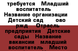 требуется  «Младший воспитатель»  › Название организации ­ Детский сад № 87 оао “ржд“ › Отрасль предприятия ­ Детские сады › Название вакансии ­ младший воспитатель › Место работы ­ Ул. 3-я Чайковского д.2а - Ивановская обл., Иваново г. Работа » Вакансии   